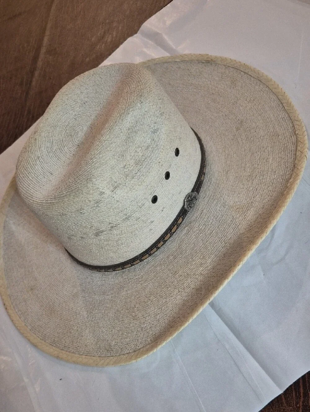 Cavenders Children's Palm Straw Wide Brim Hat - Natural